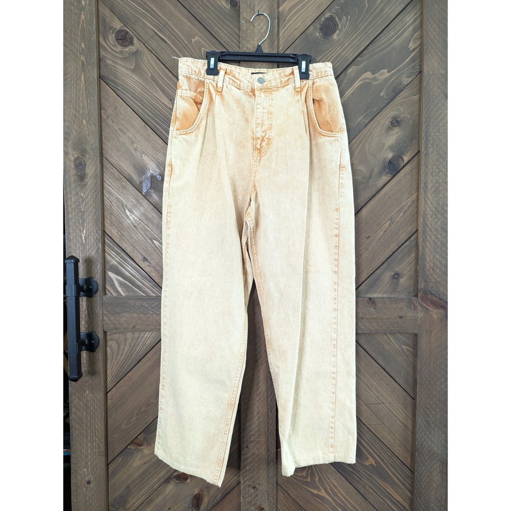 Pretty Little Thing Jeans Women Carrot Fit High Rise Size 8 Orange Peach Wash